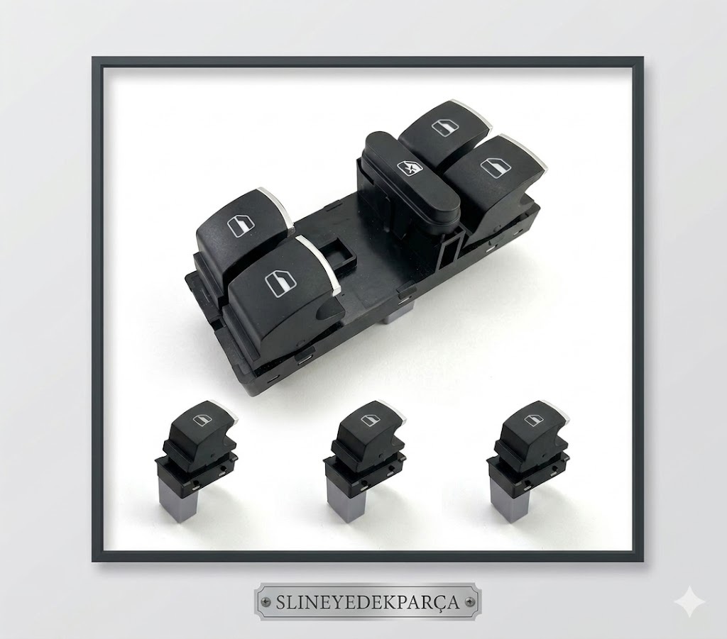 Golf5 2004-2009 Cam Açma Düğme Takımı Kromlu - 5K4959857 - 5K4959